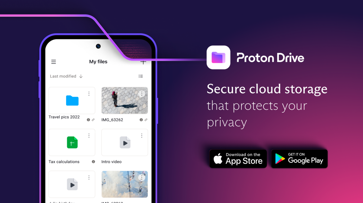 Proton Drive est aussi à retrouver sur votre smartphone (Android, iOS).