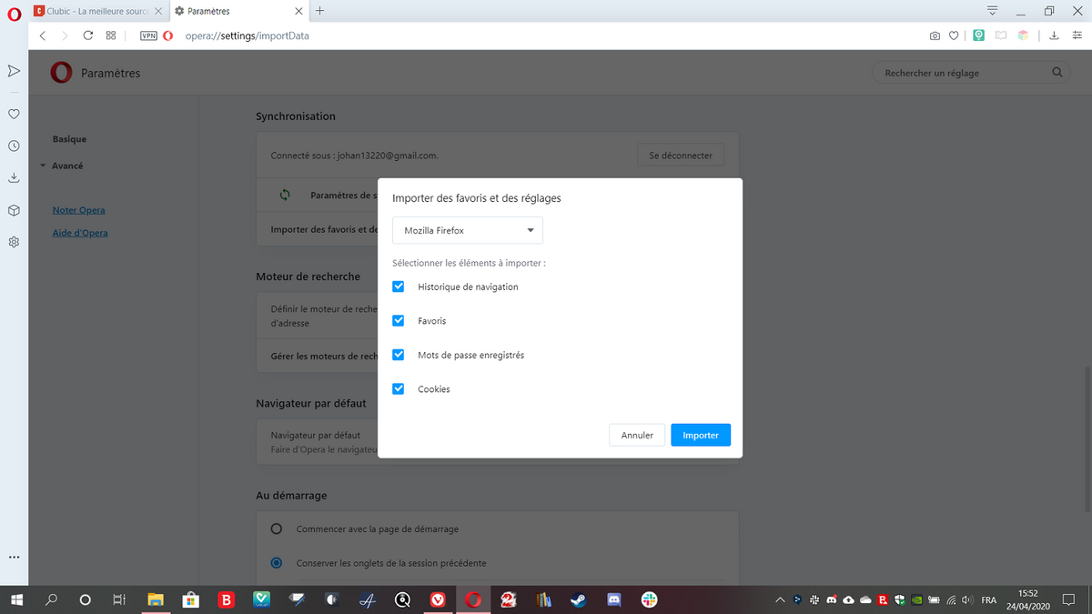 Import favoris Opera 4