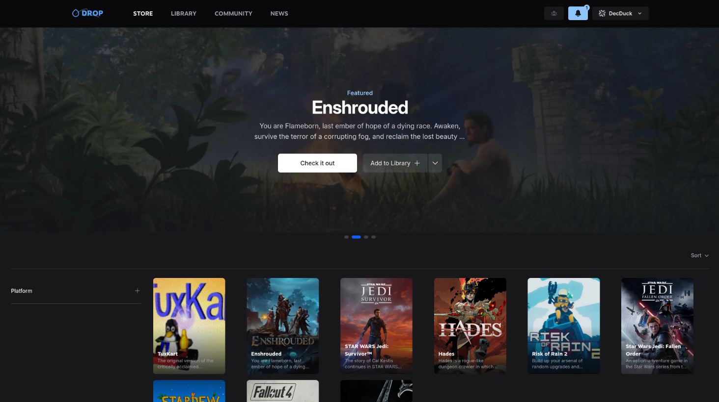 Sur son site officiel, Drop se présente comme un « Steam ouvert ».  © Shutterstock