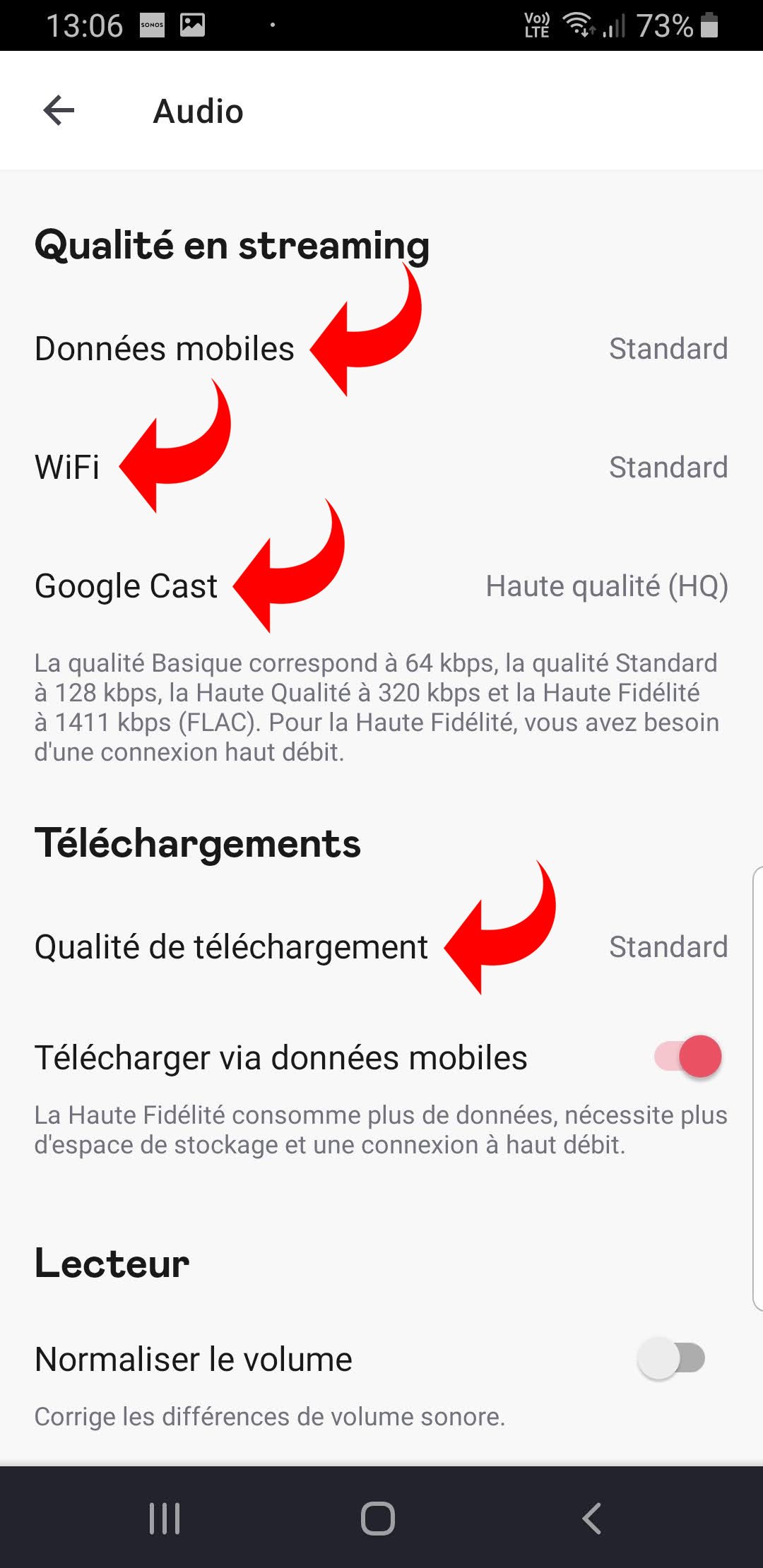 Qualité Audio Deezer