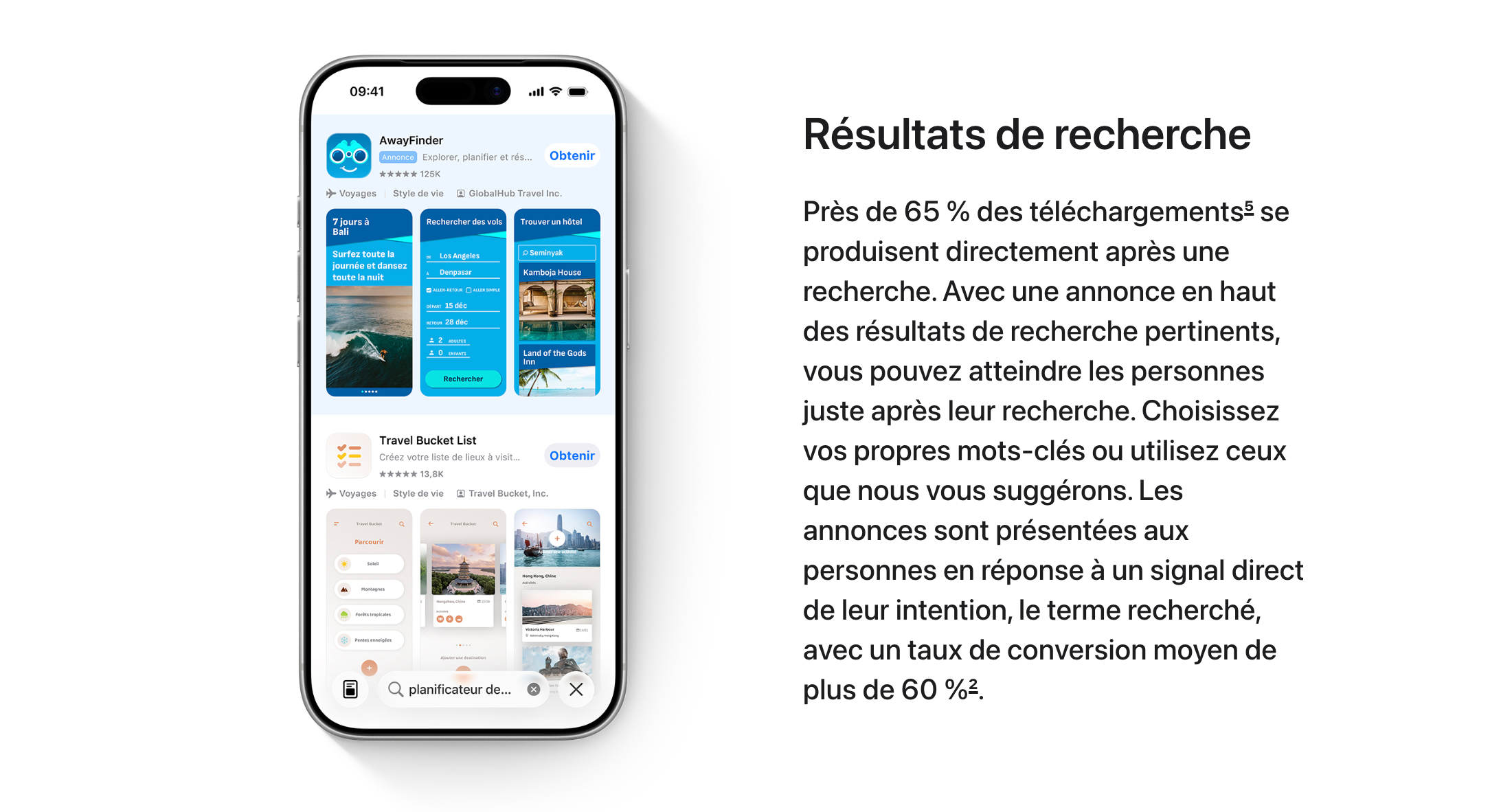 Apple propose aussi sa propre offre publicitaire sur ses différents services, dont l'App Store. © Apple