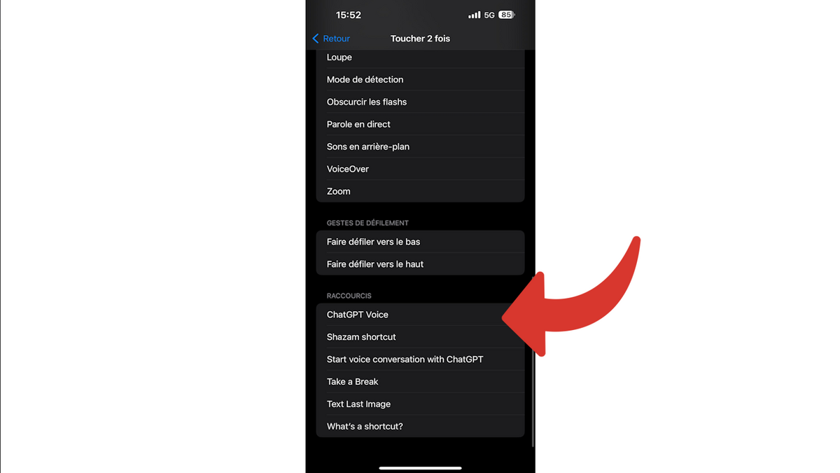  ChatGPT Voice est désormais un raccourci double-toucher arrière