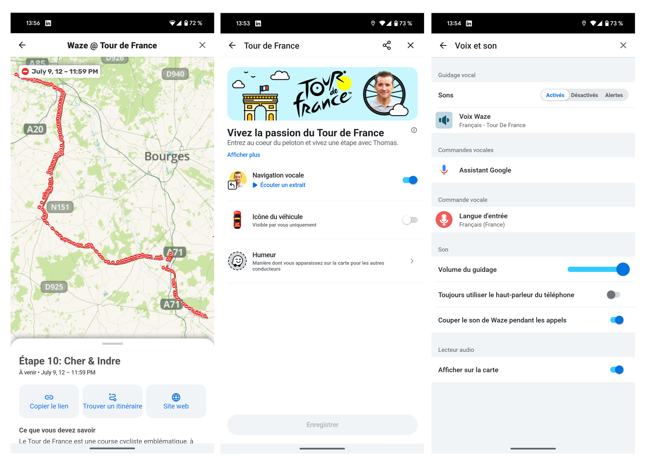 Waze en mode Tour de France et Thomas Voeckler © Alexandre Boero / Clubic