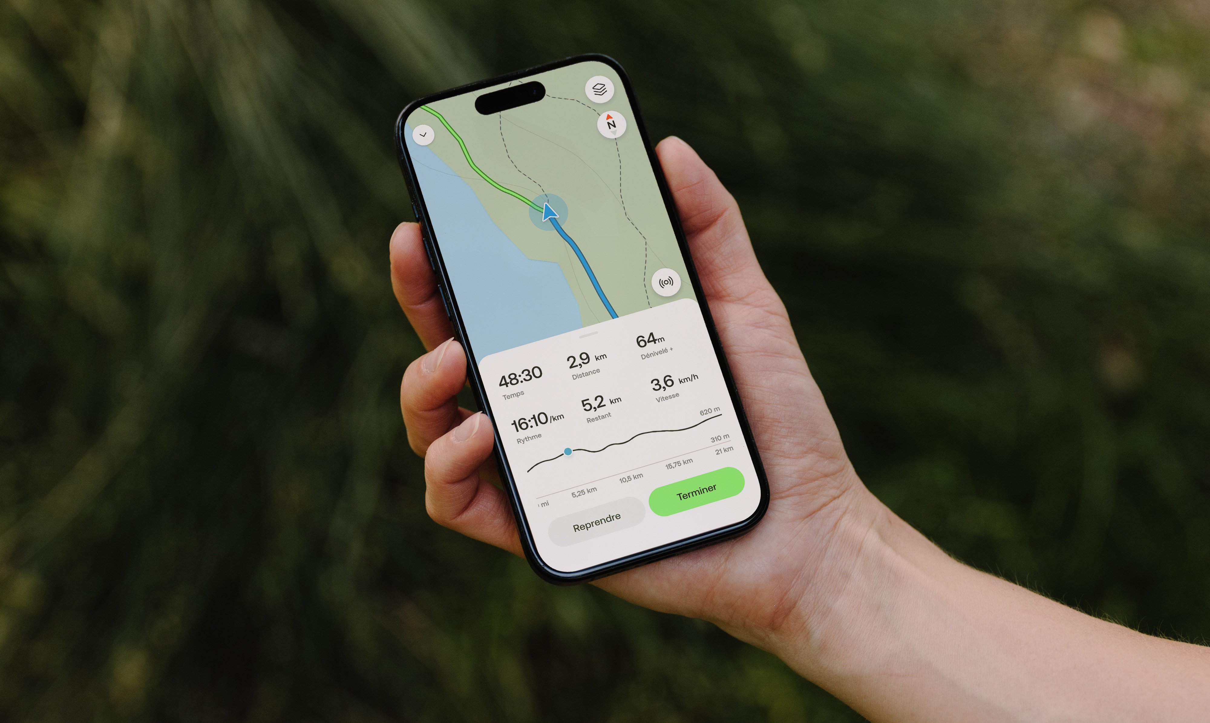 Le mode Navigator de l'appli. ©AllTrails