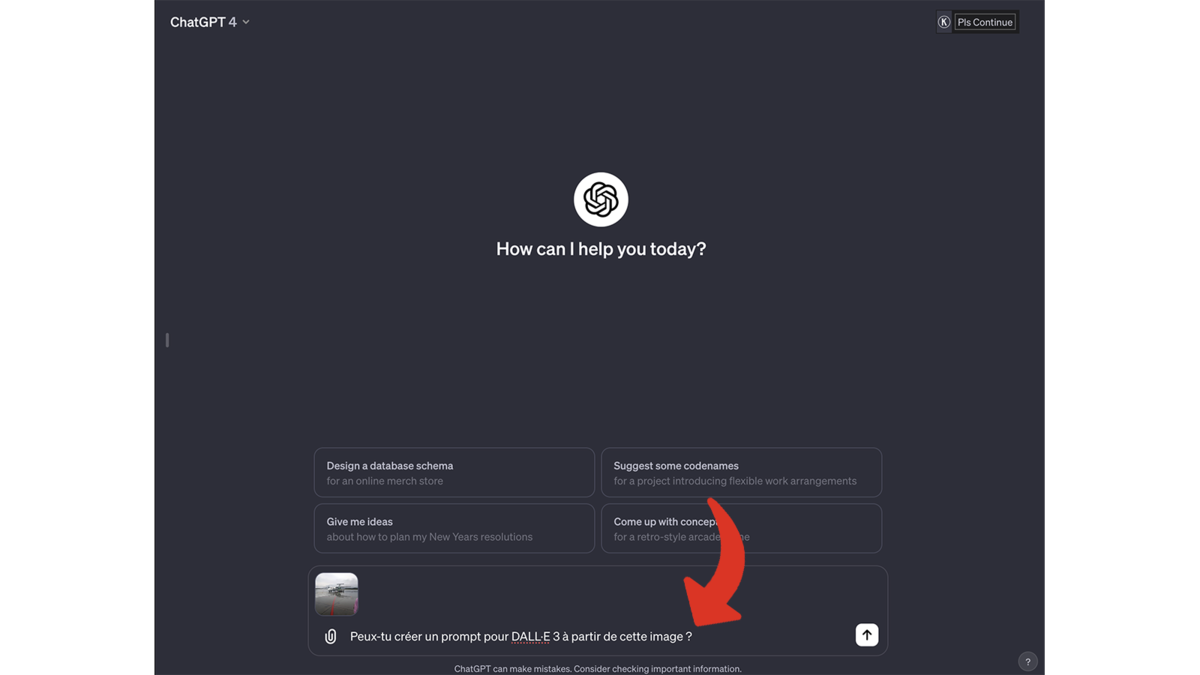 Demander un prompt avec GPT-4V © Pascale Duc pour Clubic