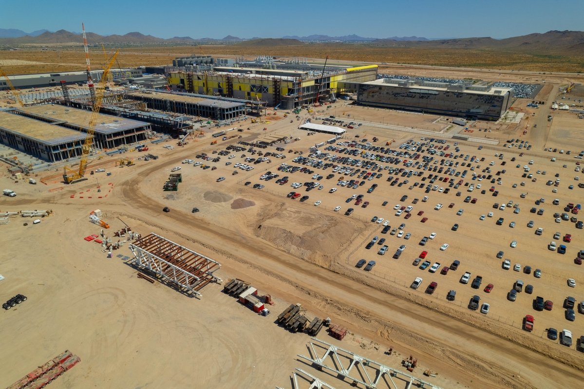 Vue aérienne de l'usine TSMC lors de sa construction à Phoenix en  Arizona. © Shutterstock