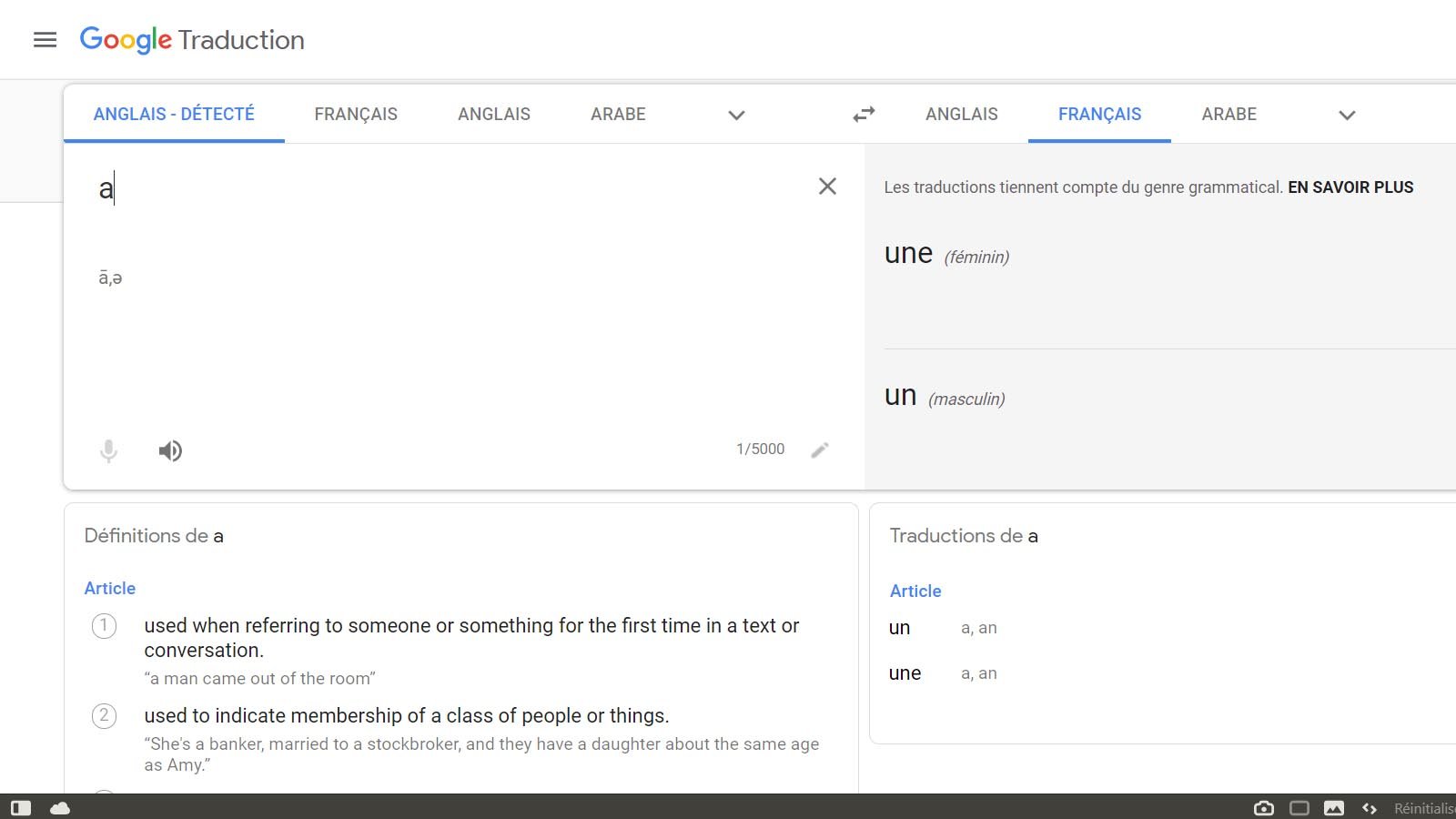 Google traduction masculin féminin