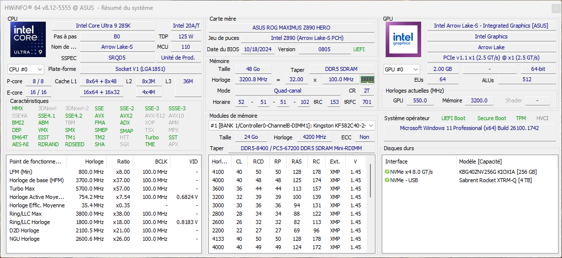 HWInfo renseigne sur les caractéristiques de notre CPU © Nerces pour Clubic