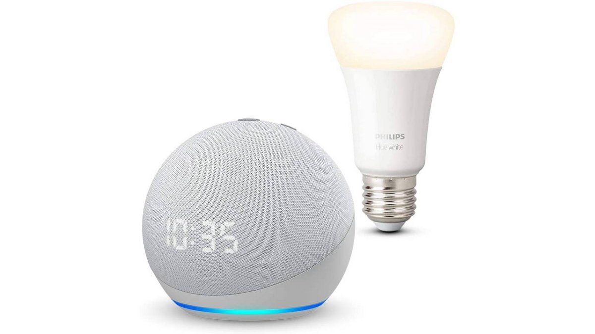 Echo Dot 4 avec ampoule Philips Hue