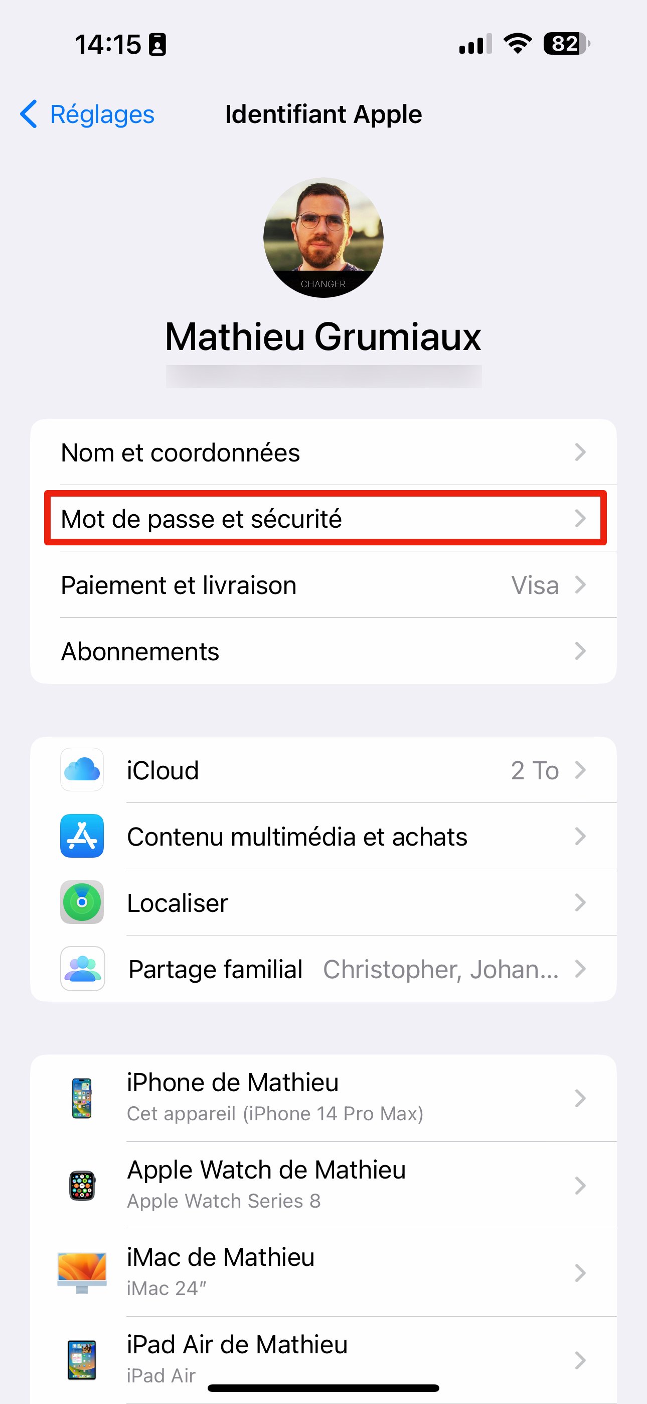 iOS 16 Clés de sécurité