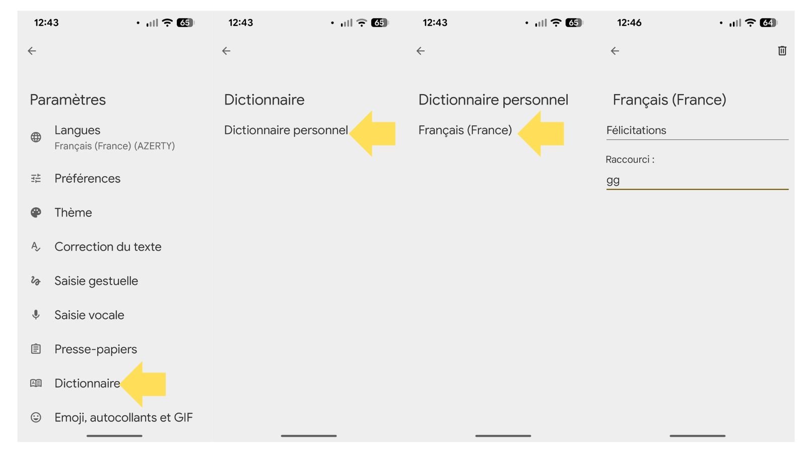 Ajoutez des abréviations dans le dictionnaire. ©Google