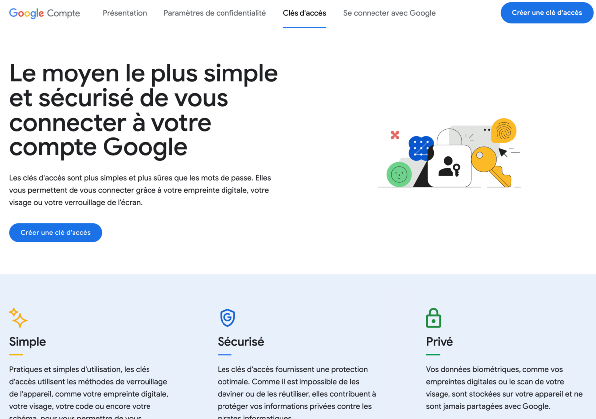 Google fait partie des grands noms à adopter et pousser activement les passkeys. © Clubic