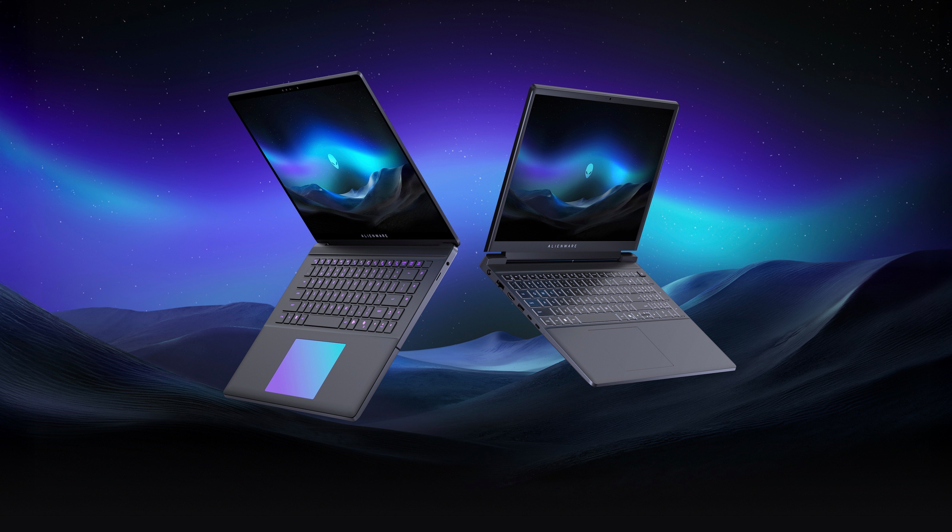À gauche, le nouveau modèle fin et léger attendu chez Alienware. © Dell / Alienware