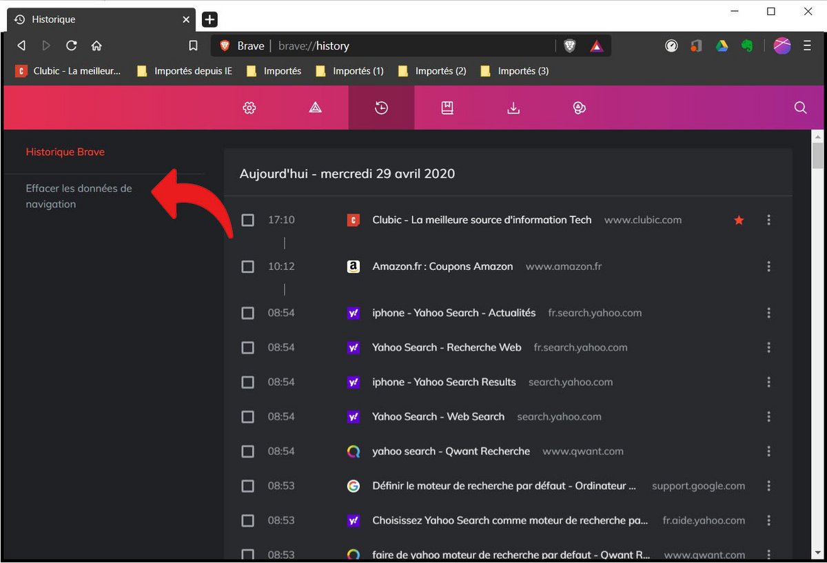 supprimer sites brave 2