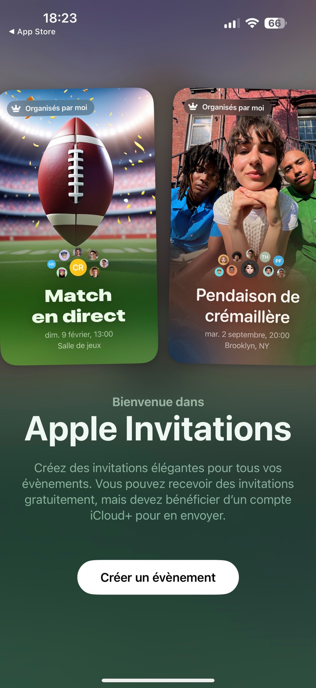 Invitations Apple Accueil