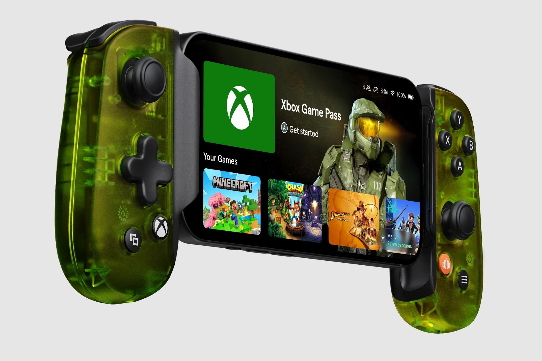 Le design vert translucide rend hommage à la Xbox édition limitée de l'époque. ©BackBone