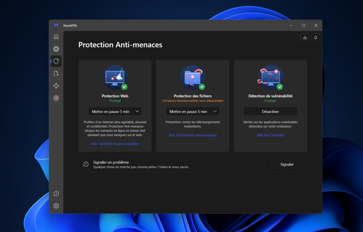 NordVPN - la protection anti-menaces