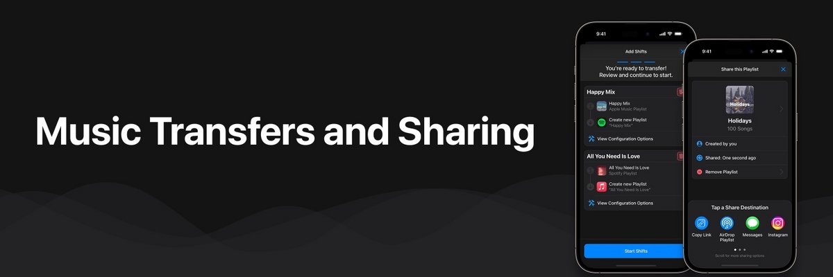 SongShift est une appli iOS qui facilite le transfert de playlists entre services comme Spotify, Apple Music, YouTube, TIDAL ou Amazon Music - © SongShift