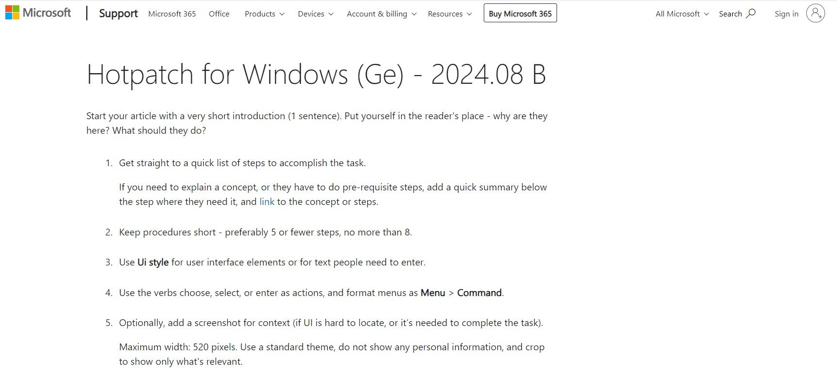 Indexée par Web Archive, la page support dévoilant l'intégration prochaine du hotpatch dans Windows semble annoncer un déploiement conjoint à la mise à jour 24H2 de l'OS © Microsoft
