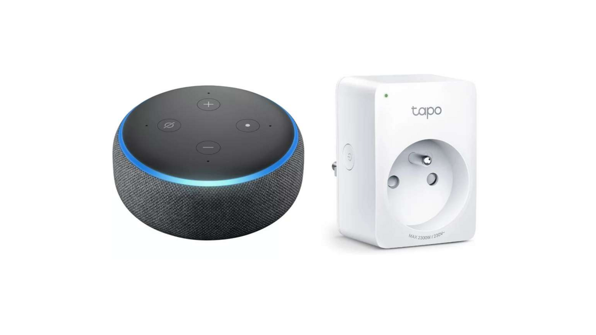 L'assistant connecté Amazon Echo Dot 3 et la prise connectée Tapo TP-Link 100