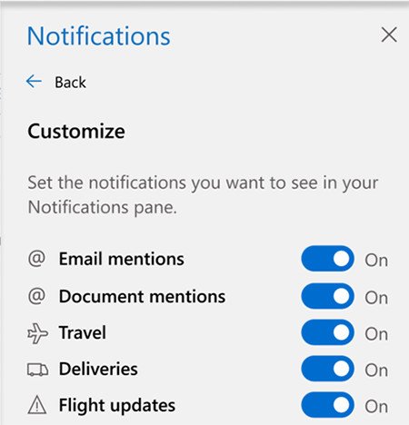 Outlook Notifications