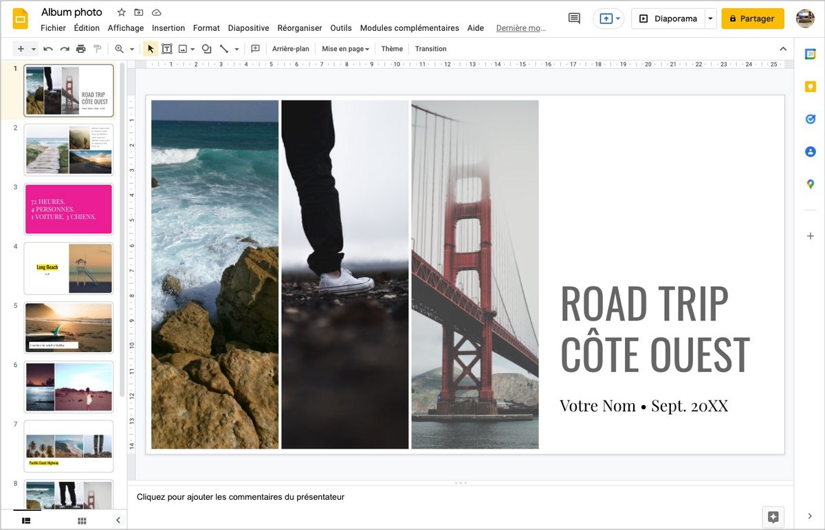 Google Workspace - Création d'une présentation dans Slides