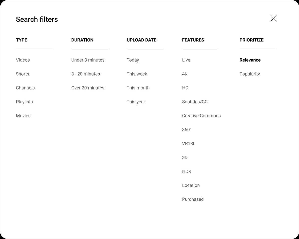 Des ajouts et suppressions de filtres au programme. ©Google