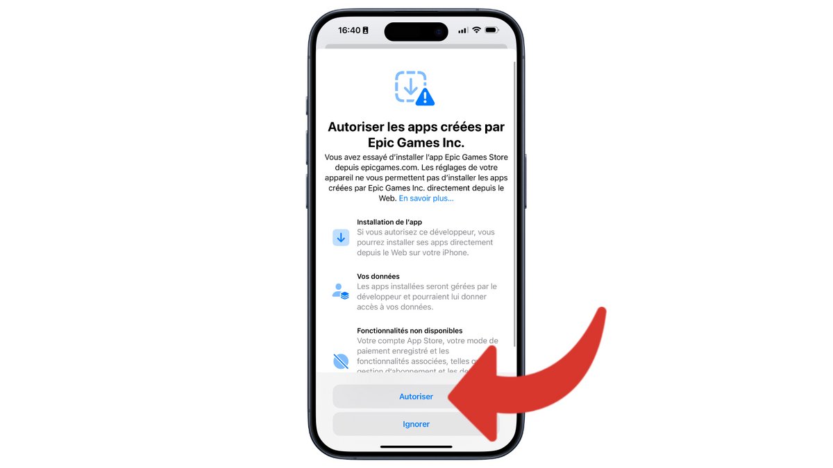 Autorisez l'installation de l'Epic Games Store © Clubic.com