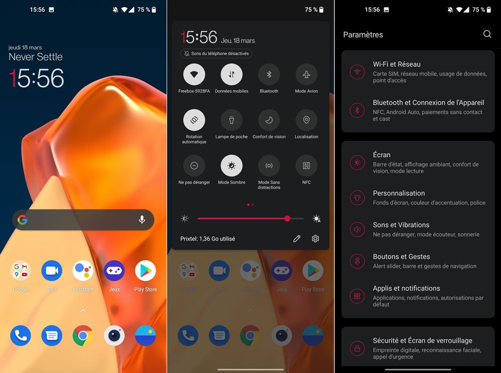 Oxygen OS, une de nos interfaces Android préférées.