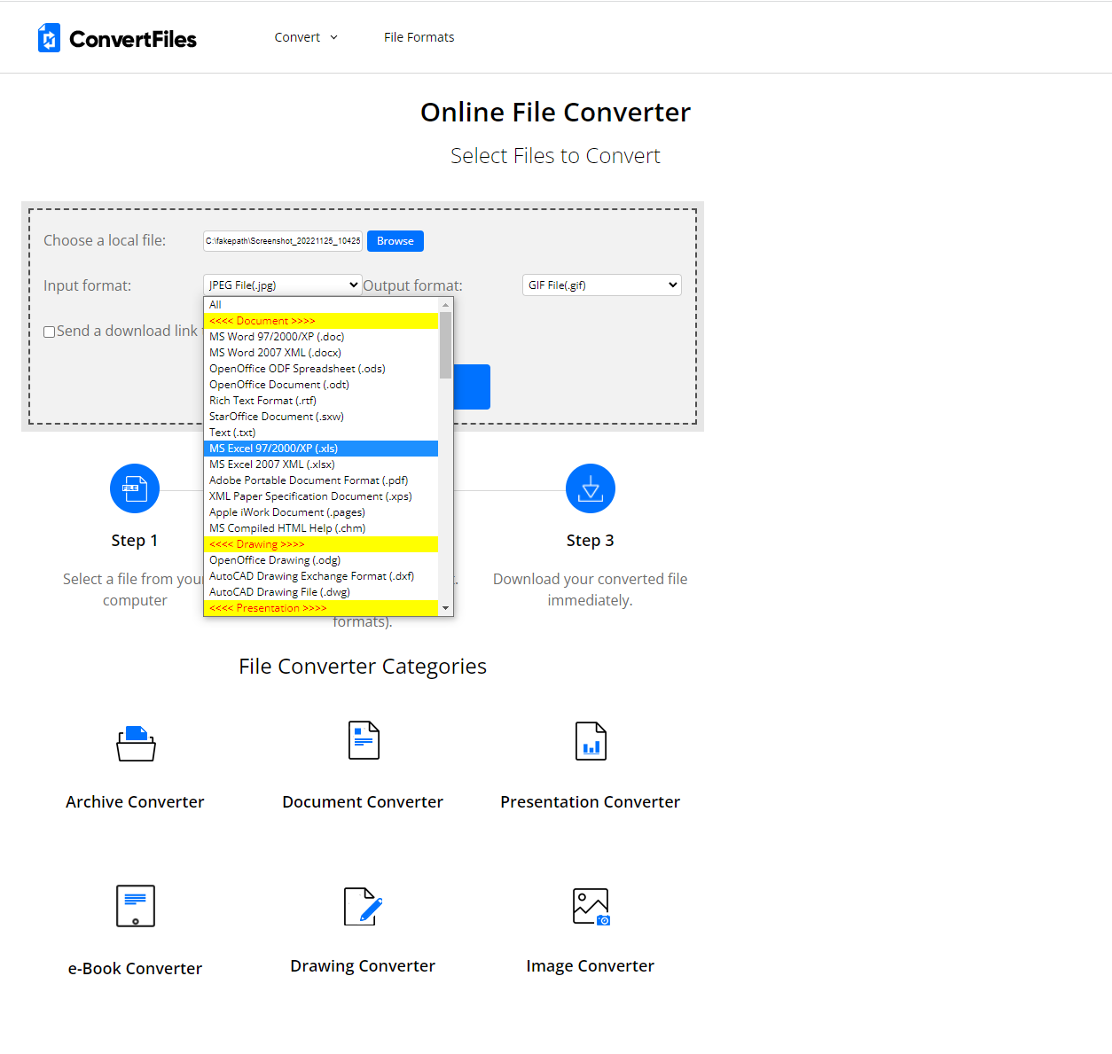 ConvertFiles Conversion