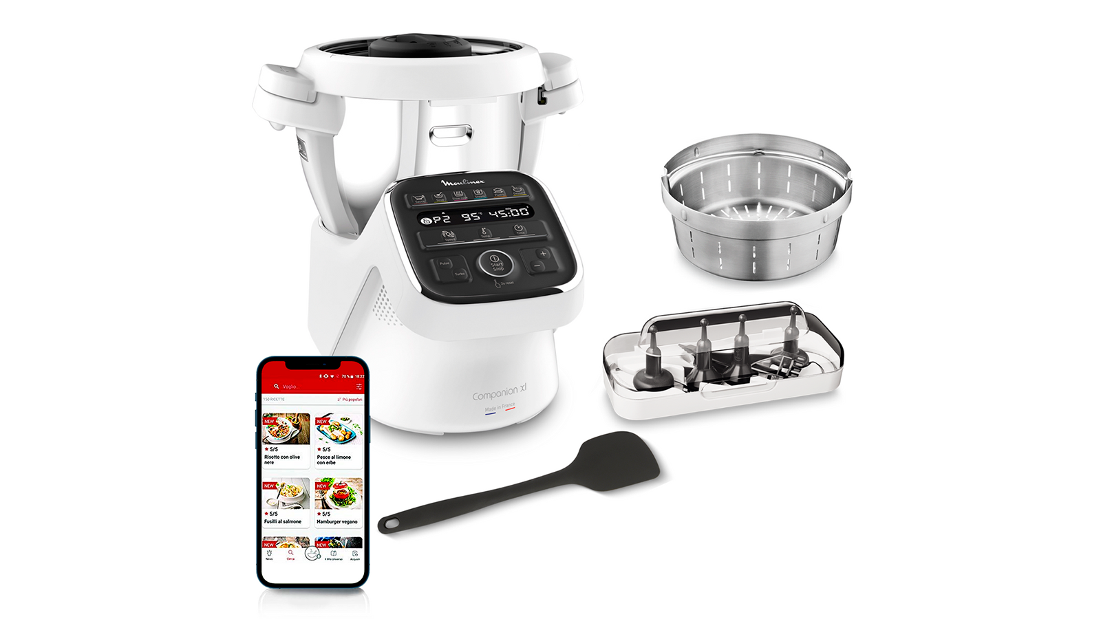 Le robot cuiseur Moulinex Companion XL 1550W et son bol de 4,5l pour 10 personnes
