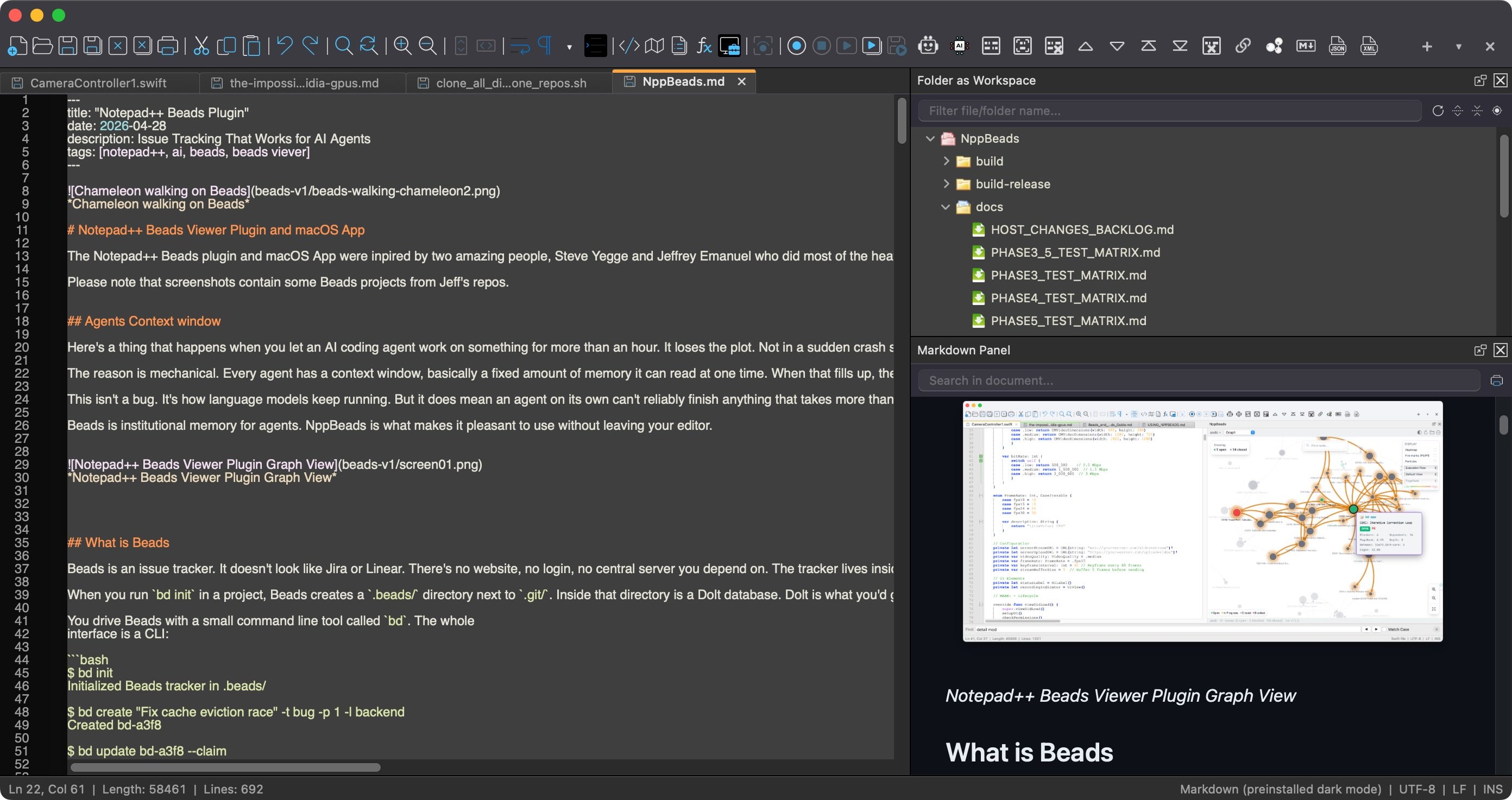 Une interface optimisée pour macOS. ©Notepad++