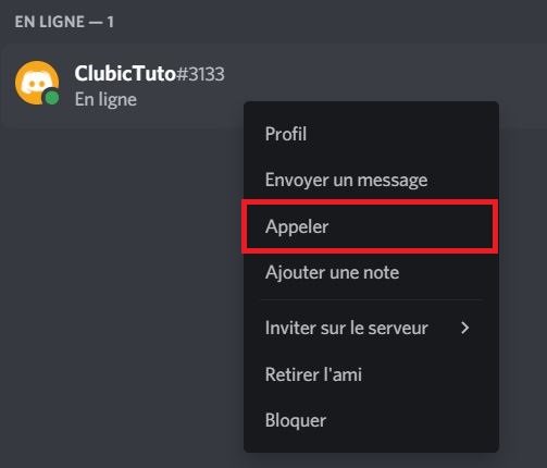 discord appeler ami