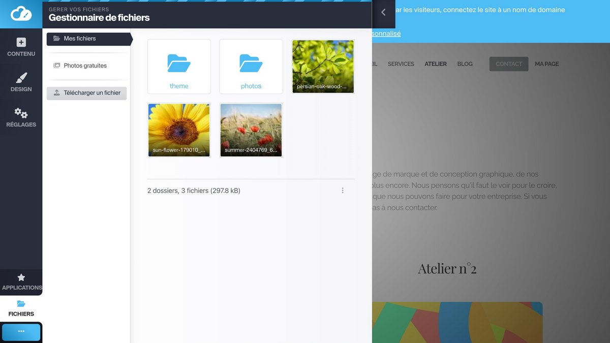Ajoutez des fichiers et des images © Infomaniak