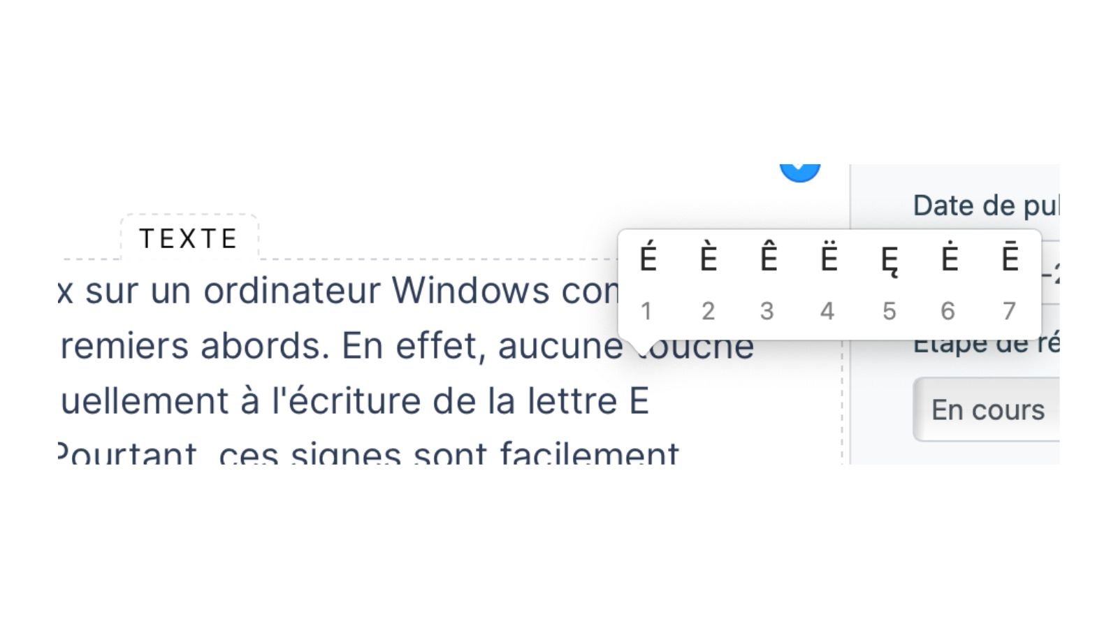 Menu rapide des caractères spéciaux sur macOS 