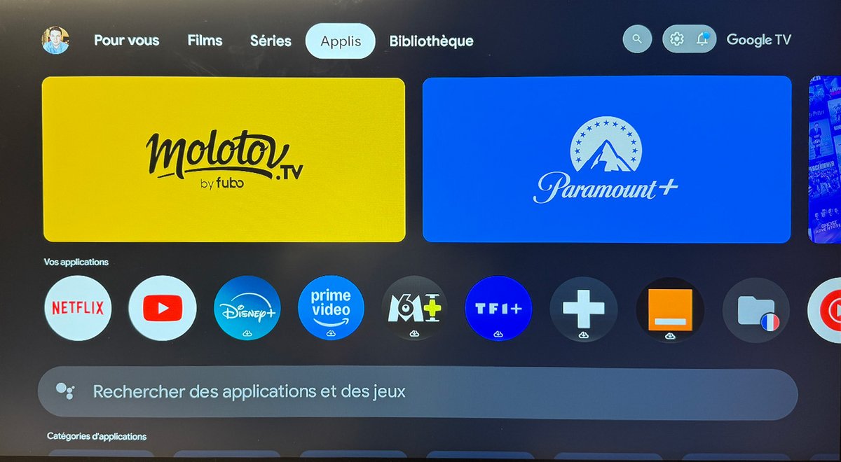 Les applis sont nombreuses sur Google TV. © Charles Gouin-Peyrot pour Clubic