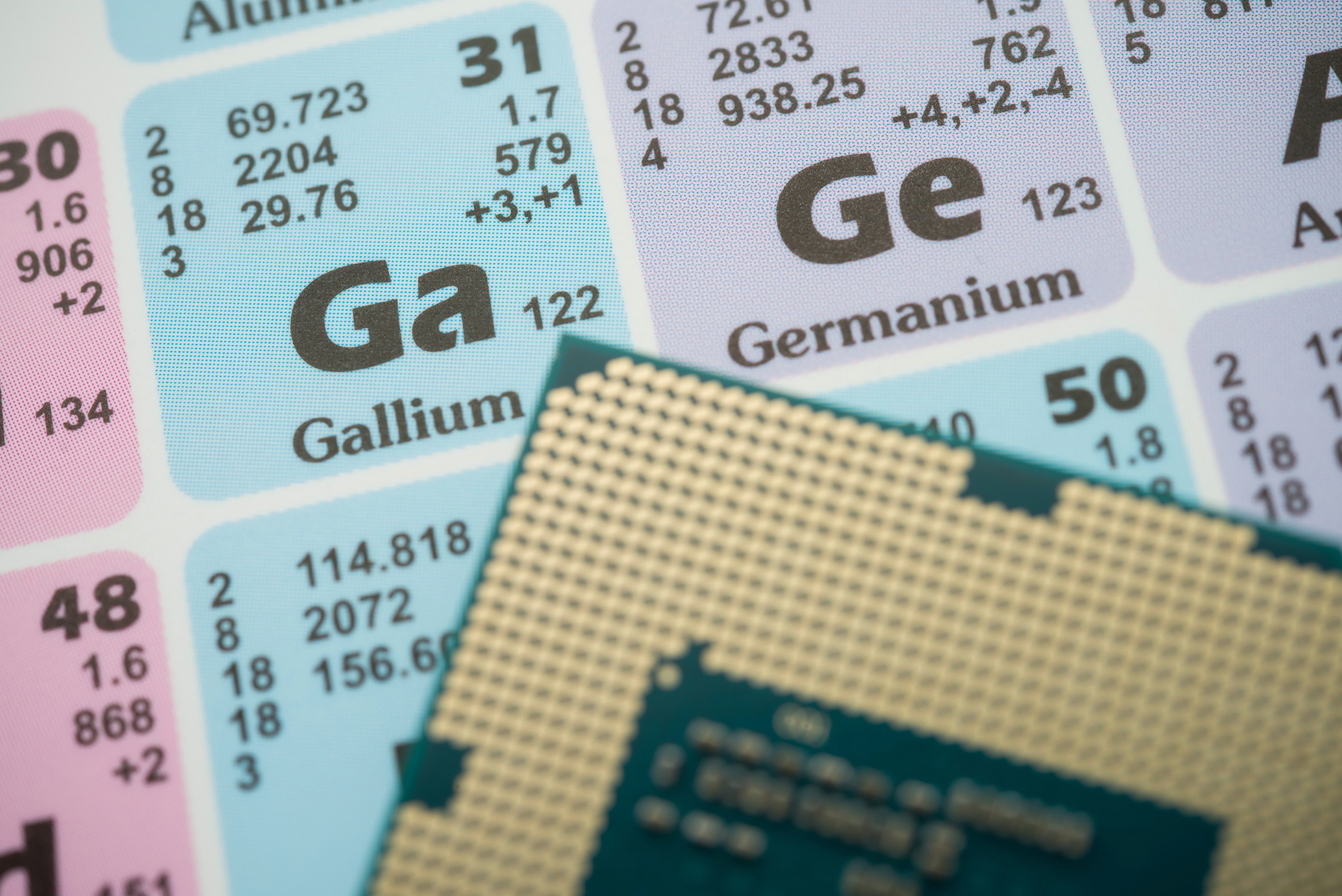 Gallium et micro-processeur.© Shutterstock