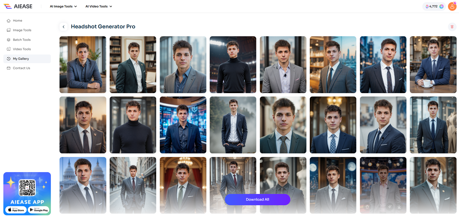 Réalisez vos plus belles photos professionnelles à l'aide de l'IA © AIEase