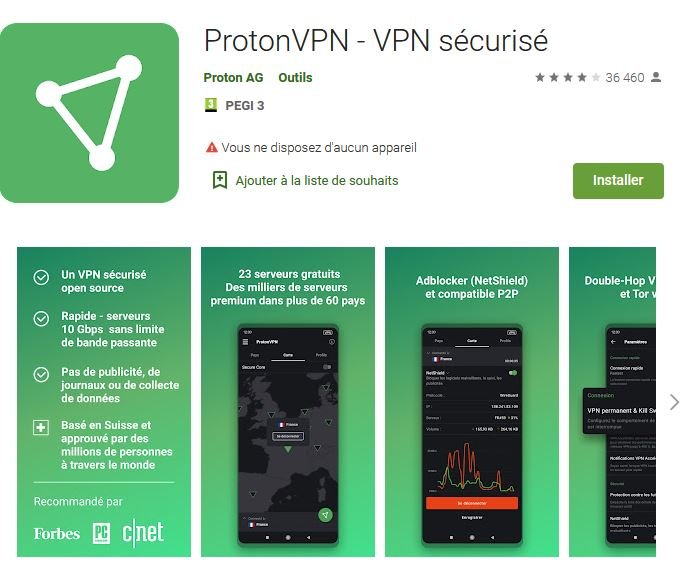 Télécharger et installer Proton VPN sur Chrome OS