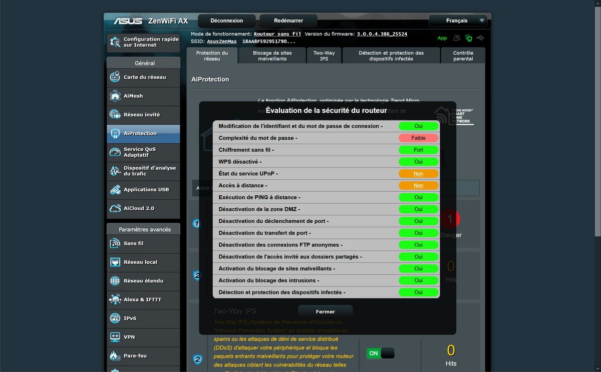 Via l'interface Web, on accède à un diagnostic complet de sécurité © Nerces pour Clubic