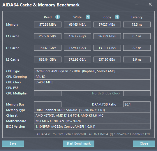 AMD Ryzen 7 7700X DDR5-5200 noEXPO