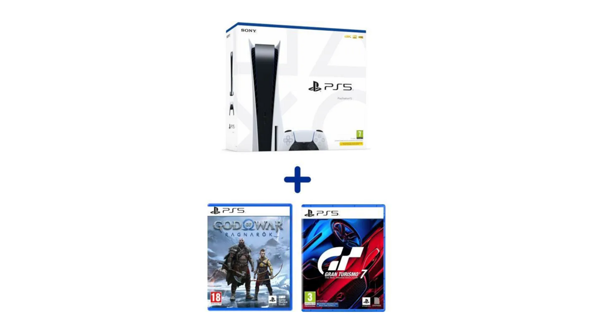 La PlayStation 5 avec God of War Ragnarök et Gran Turismo 7