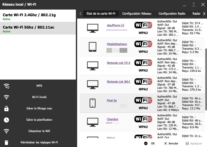 Obtenez une vue d'ensemble des appareils connectés au Wi-Fi © Capture d'écran pour Clubic