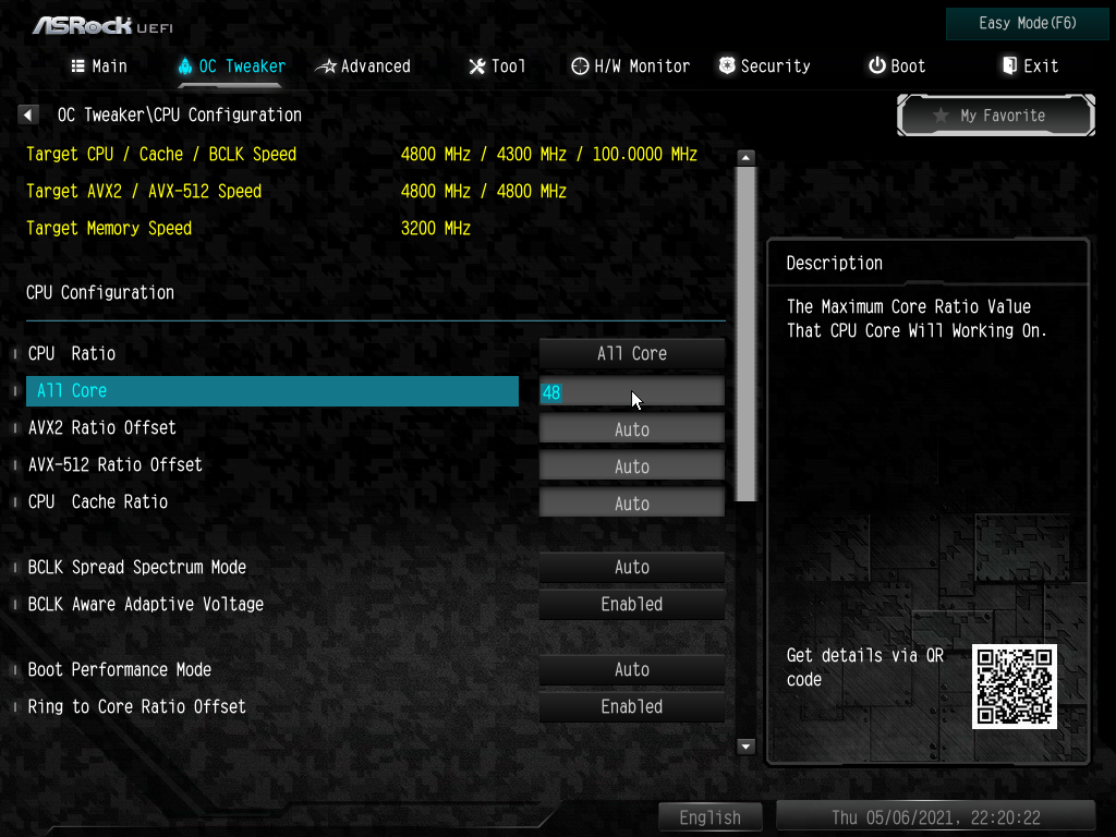 Des réglages limités du côté de l'overclocking CPU © Nerces