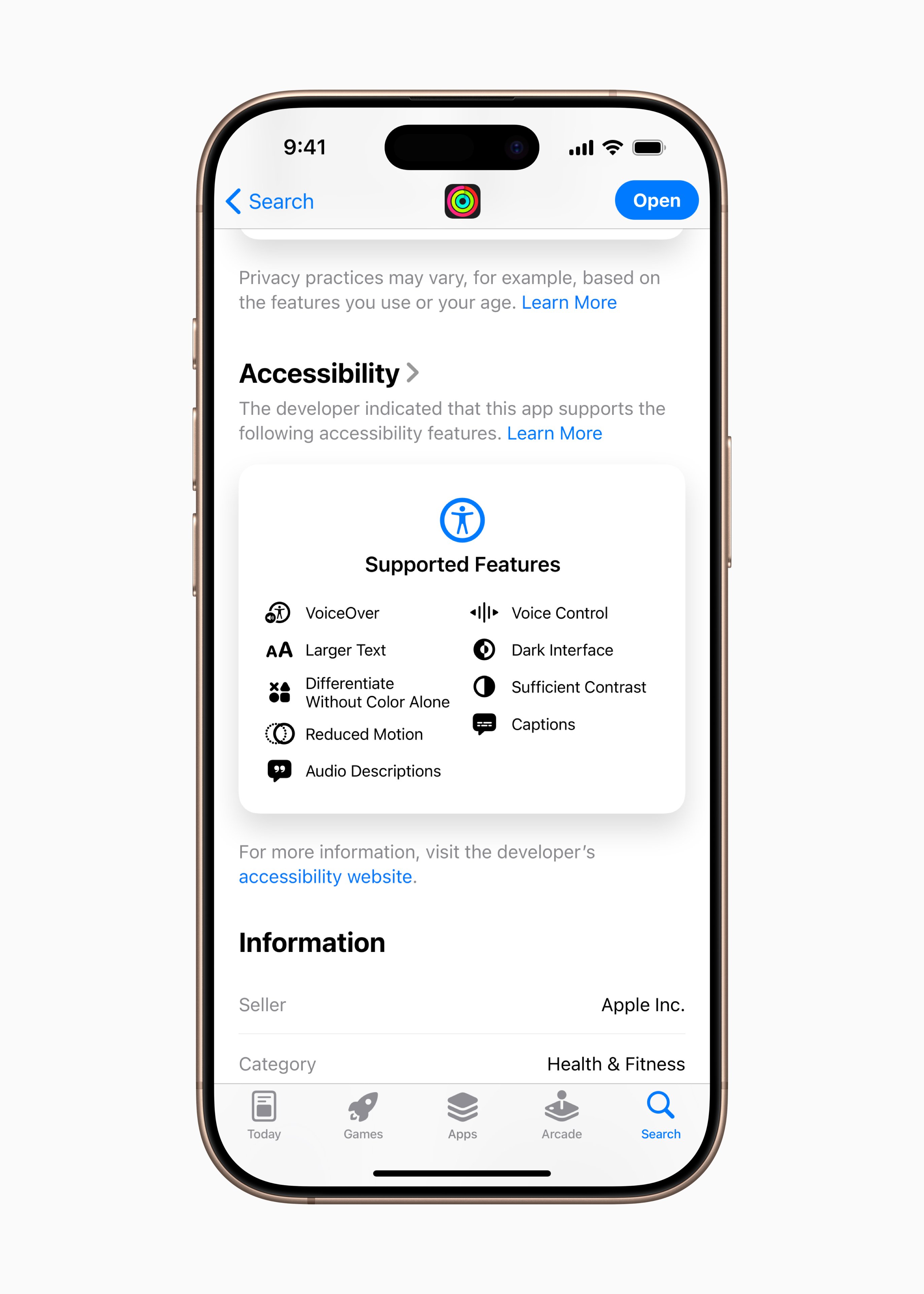 Apple Accessibilité 2025 Label