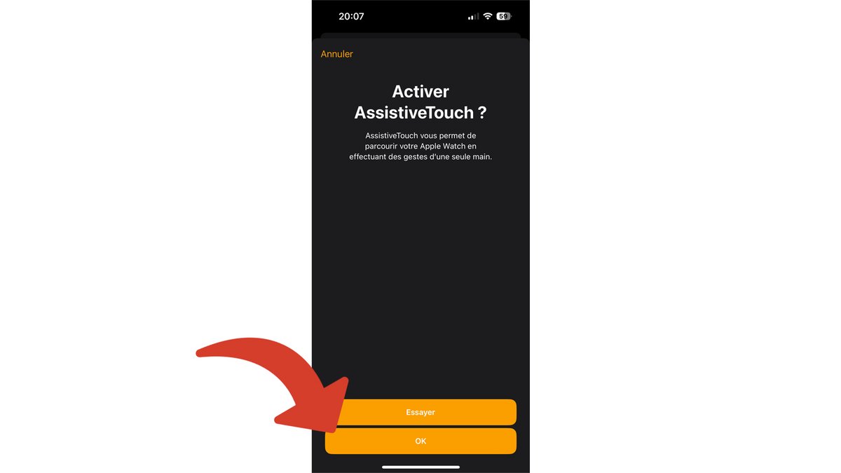 Confirmez la validation d'AssistiveTouch © Clubic