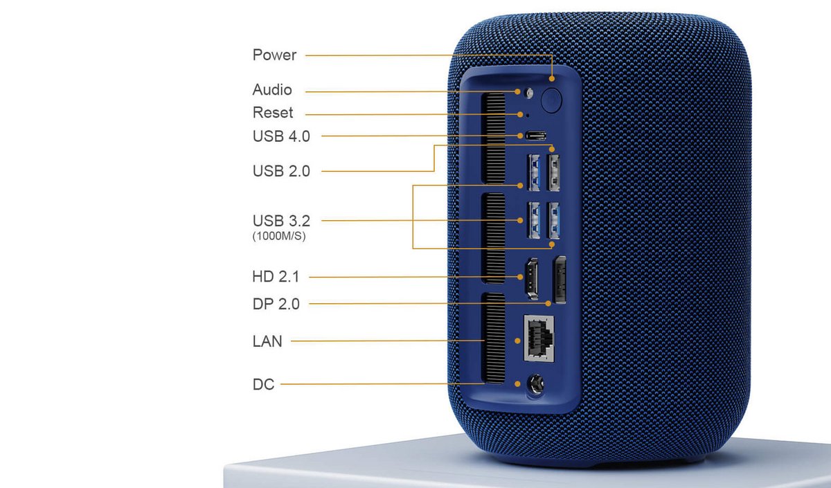 La connectique est réussie avec de l'USB 4 et un RJ45 2,5 GbE. ©GTBox