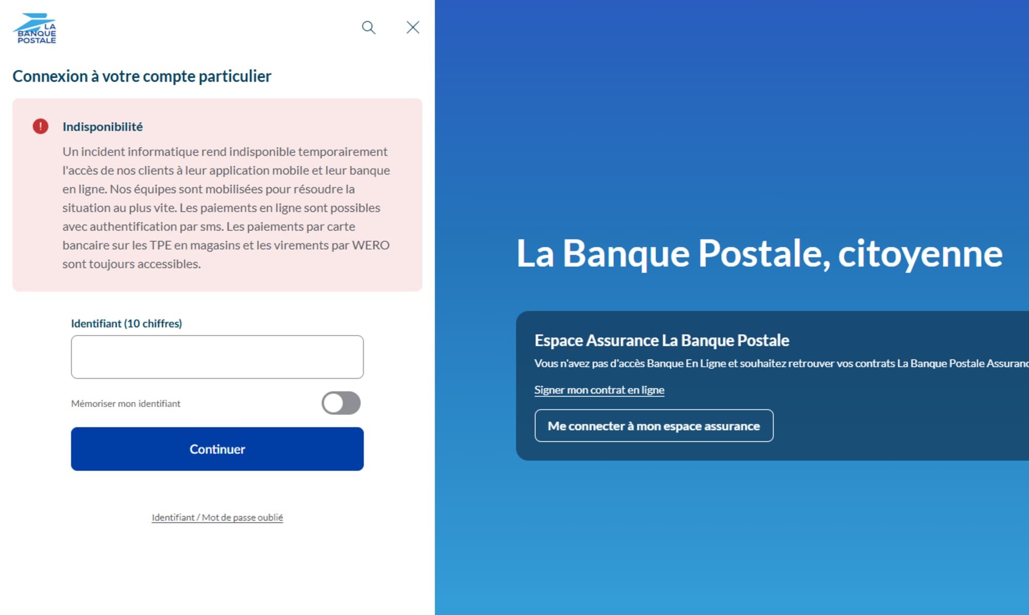 Message affiché par La Banque Postale ce 1er janvier 2026. © Alexandre Boero / Clubic