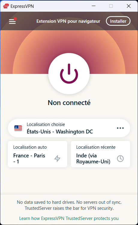 ExpressVPN - Connectez-vous à une localisation 