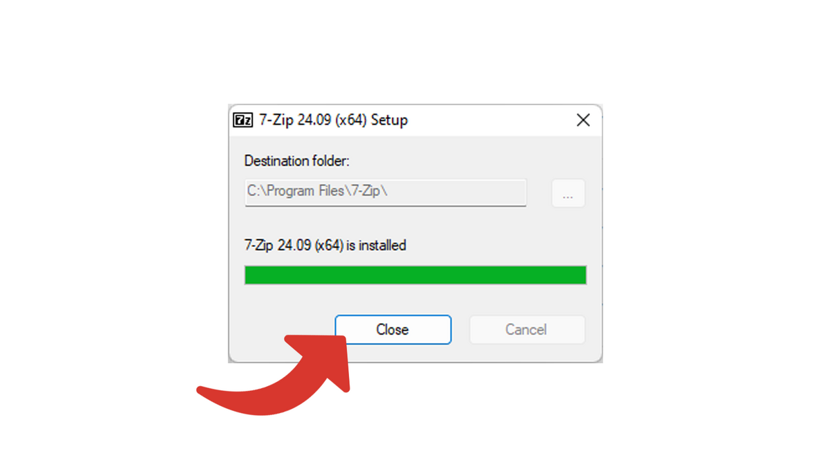 Fermer l'installateur de 7-Zip © Clubic